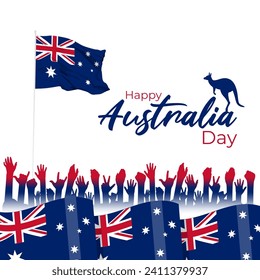 Vector illustration of Happy Australia Day social media feed template