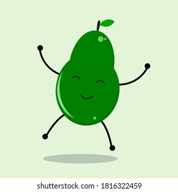vector illustration of happy avocado