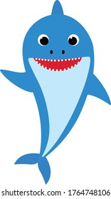 Vector illustration of a happy baby shark
