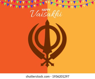 Vector Illustration Of Happy Baisakhi Celebration. Vaisakhi, Also Known As Baisakhi Festival In Hinduism And Sikhism. Couple Dancing.