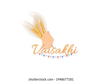 Vector Illustration Of Happy Baisakhi Celebration. Vaisakhi, Also Known As Baisakhi Festival In Hinduism And Sikhism. Couple Dancing.