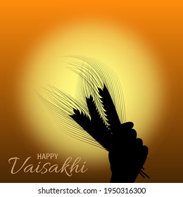 Vector Illustration Of Happy Baisakhi Celebration. Vaisakhi, also known as Baisakhi festival in Hinduism and Sikhism. Couple dancing.