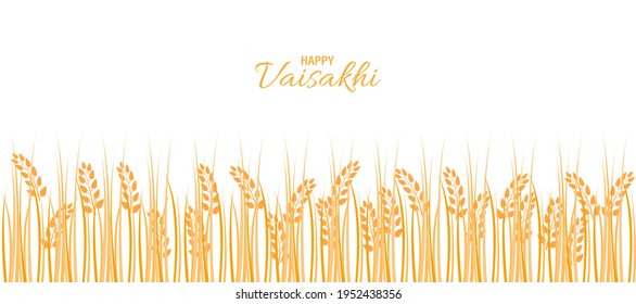 Vector Illustration Of Happy Baisakhi Celebration. Vaisakhi, also known as Baisakhi festival in Hinduism and Sikhism.