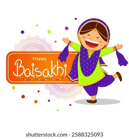 Vector illustration of Happy Baisakhi social media template