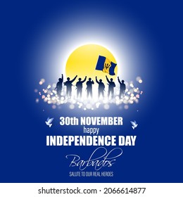 Vector illustration of happy Barbados independence day