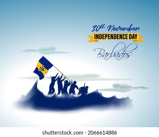 Vector illustration of happy Barbados independence day