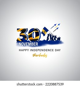 Vector illustration of happy Barbados independence day banner