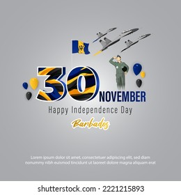 Vector illustration of happy Barbados independence day banner