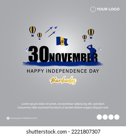 Vector illustration of happy Barbados independence day banner