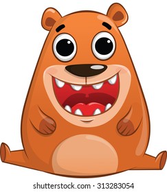 Vector Illustration of Happy Bear