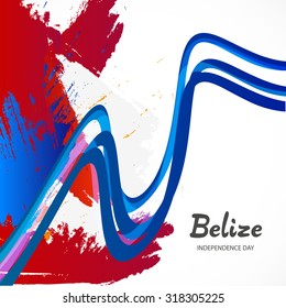 Vector illustration Happy Belize independence day.