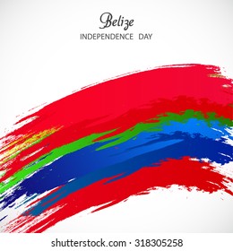 Vector illustration Happy Belize independence day.