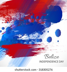 Vector illustration Happy Belize independence day.