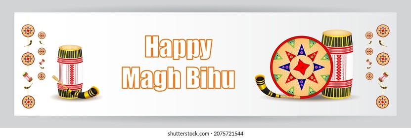 Vector illustration of Happy Bihu, Assamese New Year, Indian traditional festival, Harvest festival of Assam