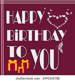 an vector illustration of happy birtday to you,