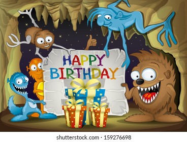 Vector illustration. Happy Birthday.