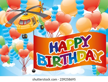 Vector illustration. Happy Birthday.