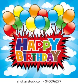 Vector illustration. Happy birthday.