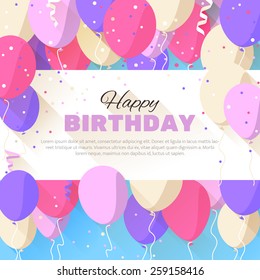 Vector illustration Happy Birthday. Announcement / poster / flyer / greeting card in a flat style