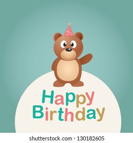 Vector illustration. Happy birthday card.