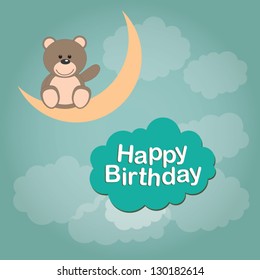 Vector illustration. Happy birthday card.