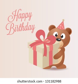 Vector illustration. Happy birthday card. Vector design element