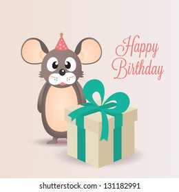 Vector illustration. Happy birthday card. Vector design element