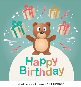 Vector illustration. Happy birthday card. Vector design element