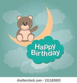 Vector illustration. Happy birthday card. Vector design element