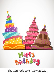 Vector Illustration of a Happy Birthday Card