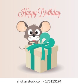 Vector illustration. Happy birthday card. Vector design element