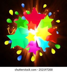 Vector illustration of happy birthday card on a bright background