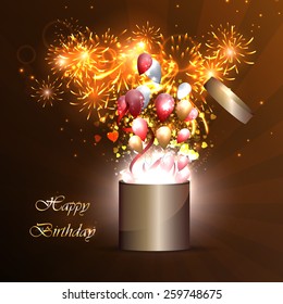Vector illustration of happy birthday card on a bright background