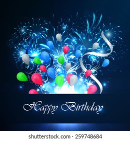 Vector illustration of happy birthday card on a bright background