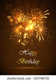 Vector illustration of happy birthday card on a bright background