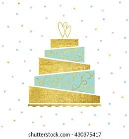 Vector illustration of happy birthday card. Greeting card for birthday or invitation.