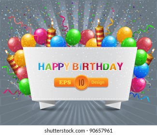 vector illustration of happy birthday card design