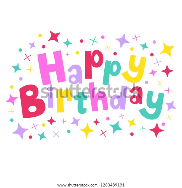 Vector Illustration Happy Birthday Card Design Stock Vector (Royalty ...