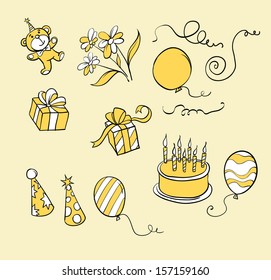 Vector illustration of happy birthday celebration background