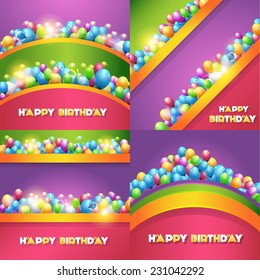 Vector Illustration of Happy Birthday Design Collections