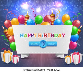 Vector Illustration of Happy Birthday Design