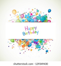 Vector Illustration of a Happy Birthday Greeting Card