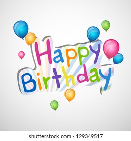 Vector Illustration of a Happy Birthday Greeting Card