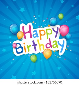 Vector Illustration of a Happy Birthday Greeting Card