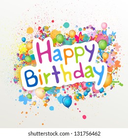 Vector Illustration of a Happy Birthday Greeting Card