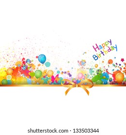 Vector Illustration of a Happy Birthday Greeting Card