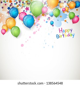 Vector Illustration of a Happy Birthday Greeting Card