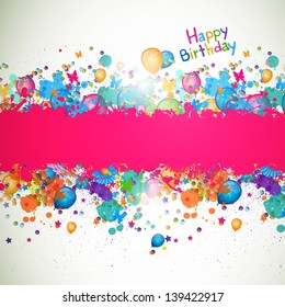 Vector Illustration of a Happy Birthday Greeting Card