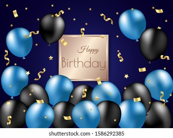 Vector Illustration of a Happy Birthday Greeting Card vector