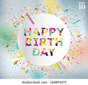 Vector Illustration of a Happy Birthday Greeting Card